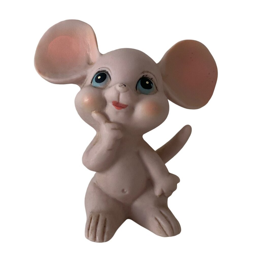 Vintage 4" Kelvin's Pink MOUSE Figurine Japan Ceramic